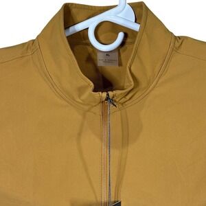VRST Men Gold Woven 1/4 Zip Short Sleeve Jacket XL Water Repellent Stretch‎ NWT